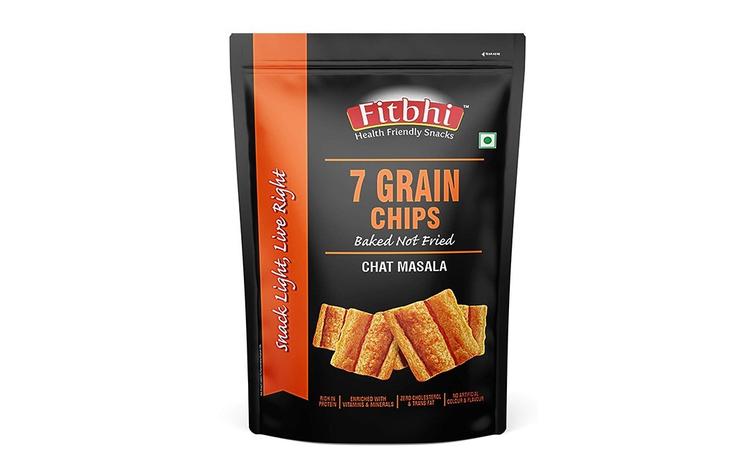 Fitbhi 7 Grain Chips Chat Masala    Pack  40 grams